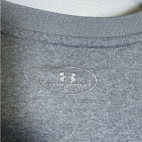 UNDER ARMOUR UA Dri Fit V-Neck Gray T-Shirt. Semi-Fitted. Athleisure. Size S - Picture 4 of 5
